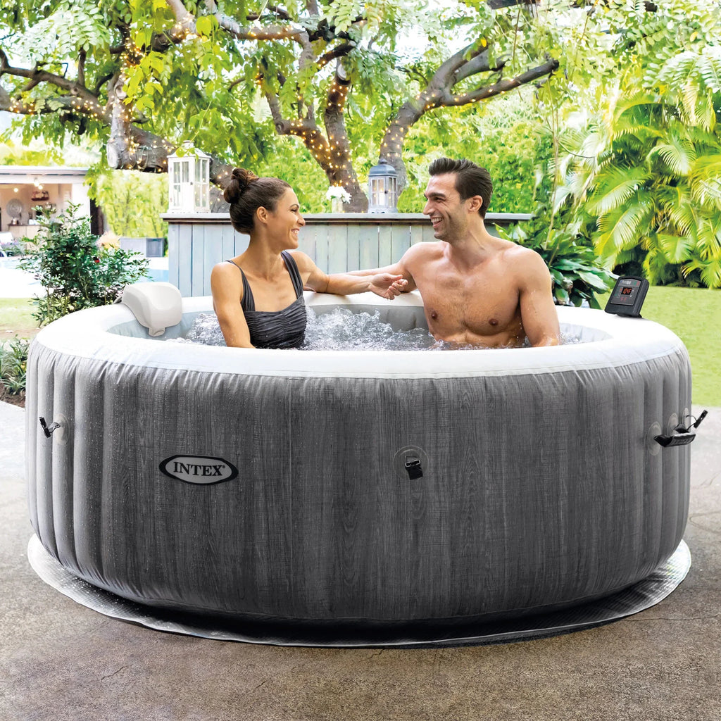 Hot Intex Accessory Tub Plus Benches Spa w/ Greywood PureSpa Inflatable Jet