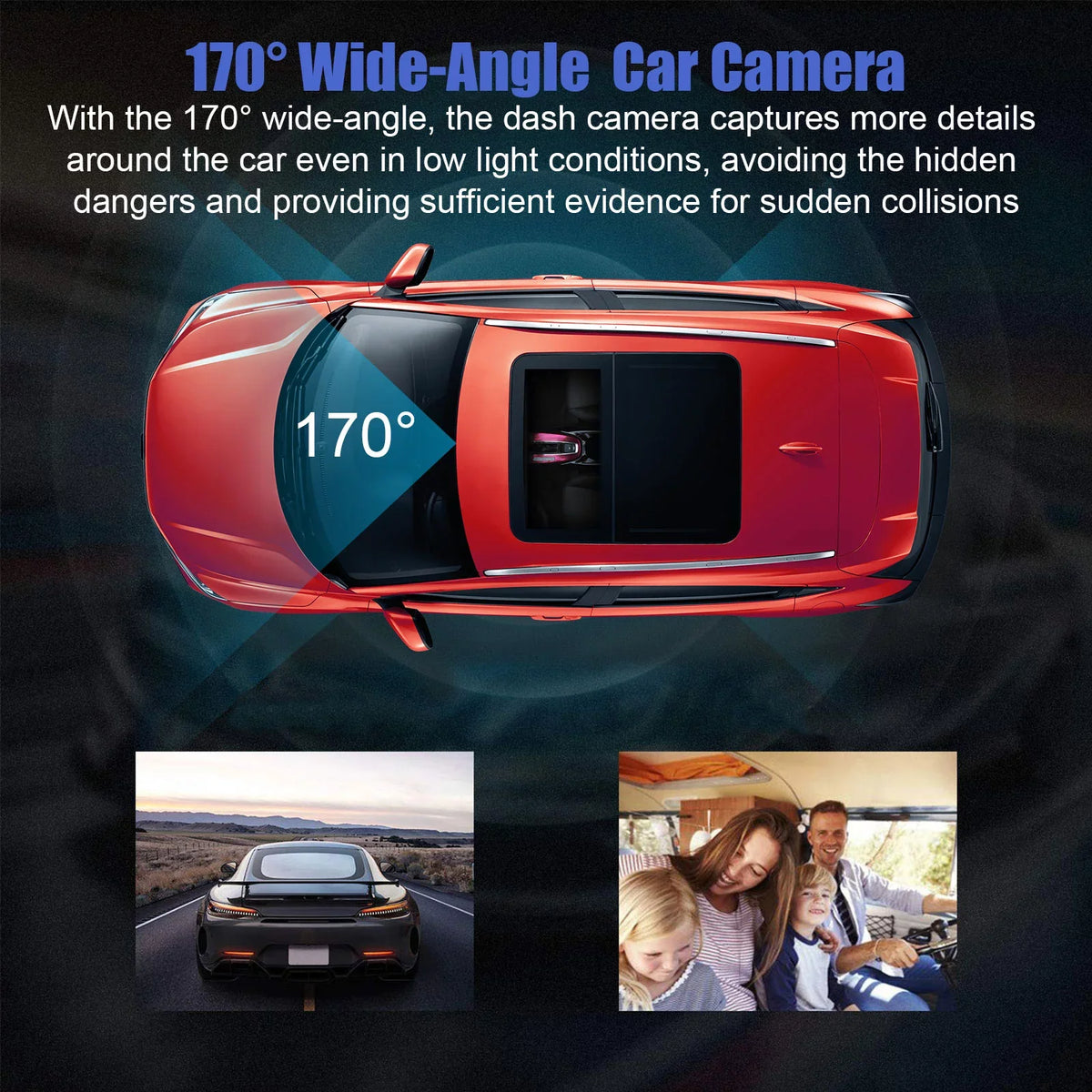 Cars, Recorder 170° Inside Cam, with Dash Loop 3.16inch Recording, Parking G-Sensor, Monitor, for Night Camera Vision, TSV Camera Angle 1080P Driving WDR Front Dual Screen, Wide