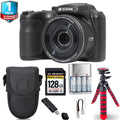 Warranty + Digital 64GB Camera AZ255 Spider - PIXPRO Kodak 1 Yr Tripod (Black) +