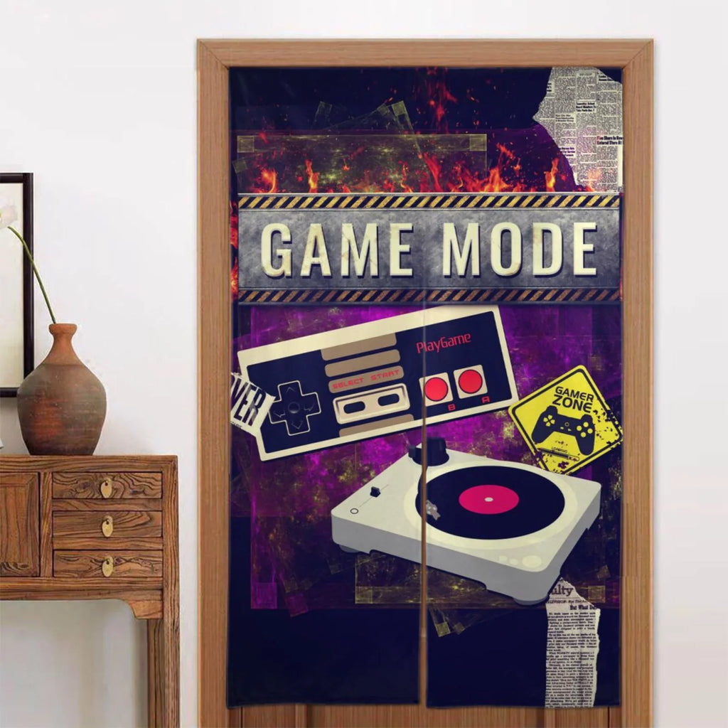 Door x Divider 56" Game Drape Curtains, design Lomo Privacy Controller Doorway 34" Split Room Curtains,