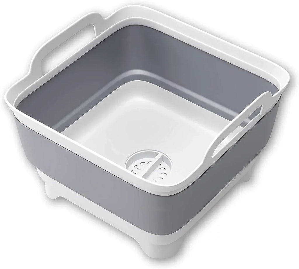 Plug(Gray) Basin Dish Gal(9L) Draining Tub,Washing Portable Collapsible Imoment Tub Sink,Folding with 2.4 Laundry