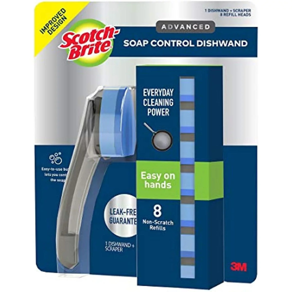 Soap Brite Control Scraper, Advanced Scotch 8 Dishwand Refills Non-Scratch And