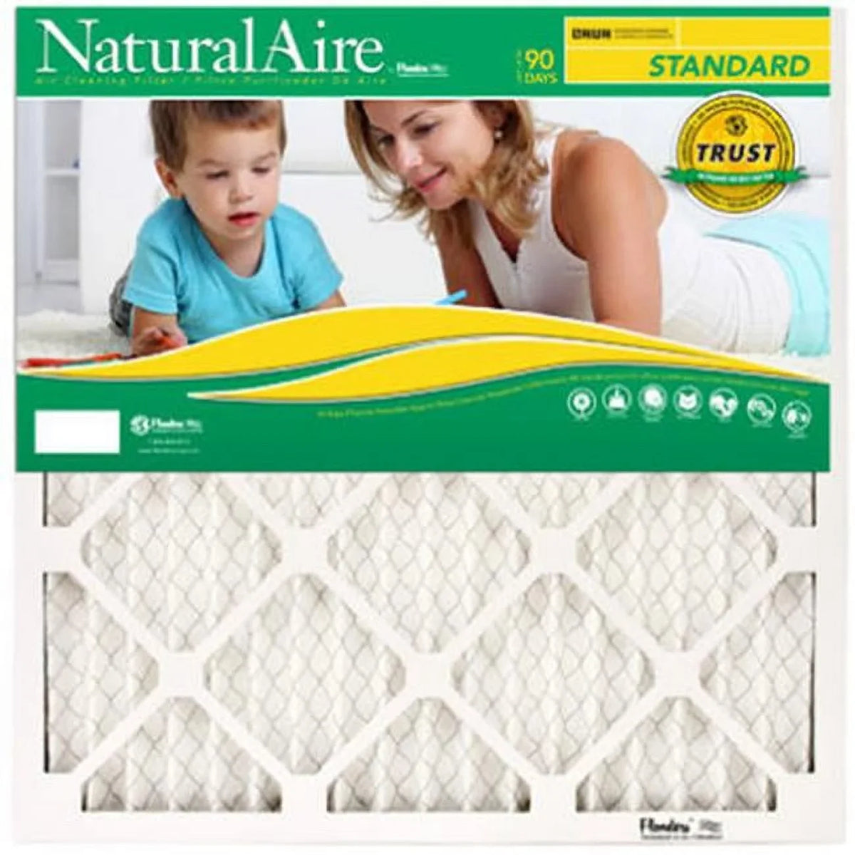 in. Pack Flanders Air - Pleated 25 Standard Filter 84858.012525 25 Of x 12 NaturalAire