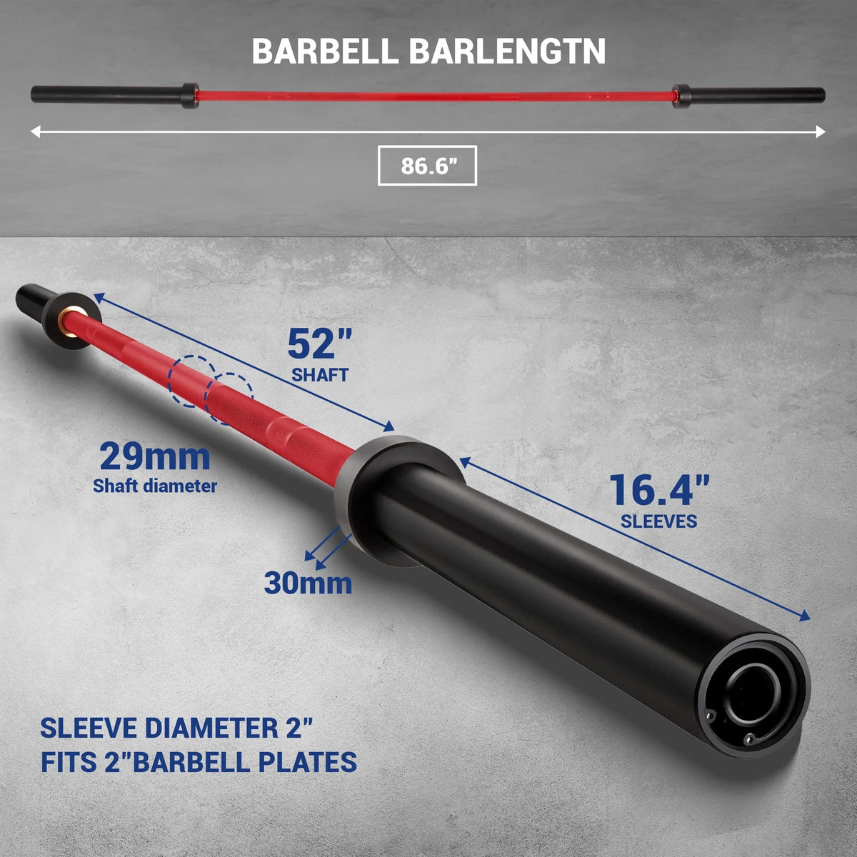 Bar Lifting Hard Barbells Olympic Power Chrome Red Lifting Weights Chrome Barbell Solid