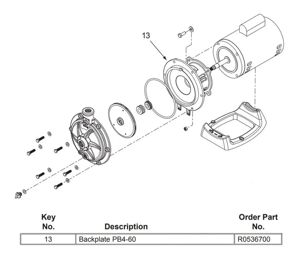 Replacement Jandy Pool PB4-60 Backplate Part