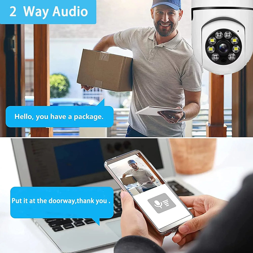 360 Surveillance Mobile Full-Color and Light View Bulb Camera, Vision(2 Wi-Fi Degrees 1080P exterior Remote Phone E27 Night PCS) Camera Camera, Security Camera,