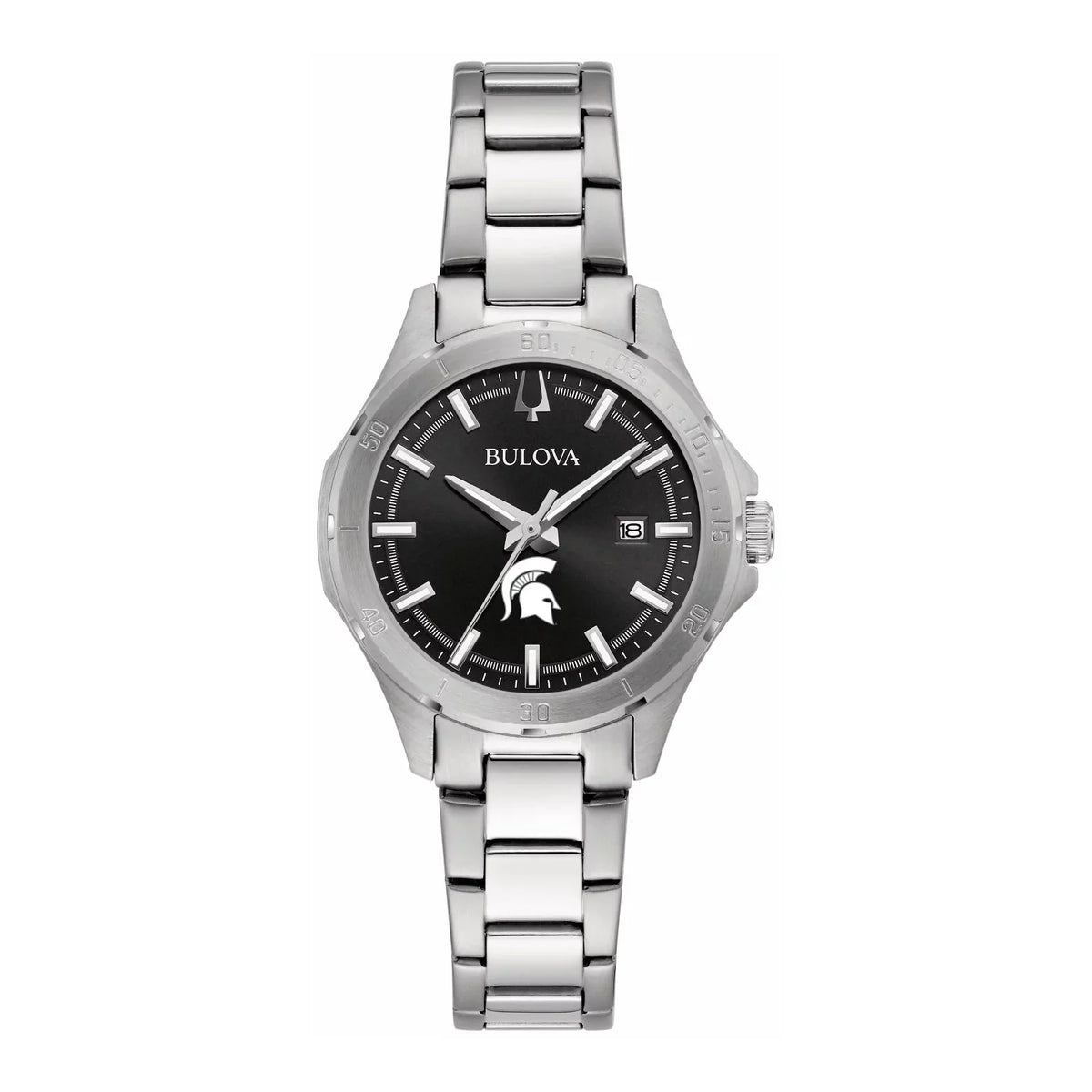 Sport Stainless State Classic Watch Spartans Michigan Women's Bulova Black Steel