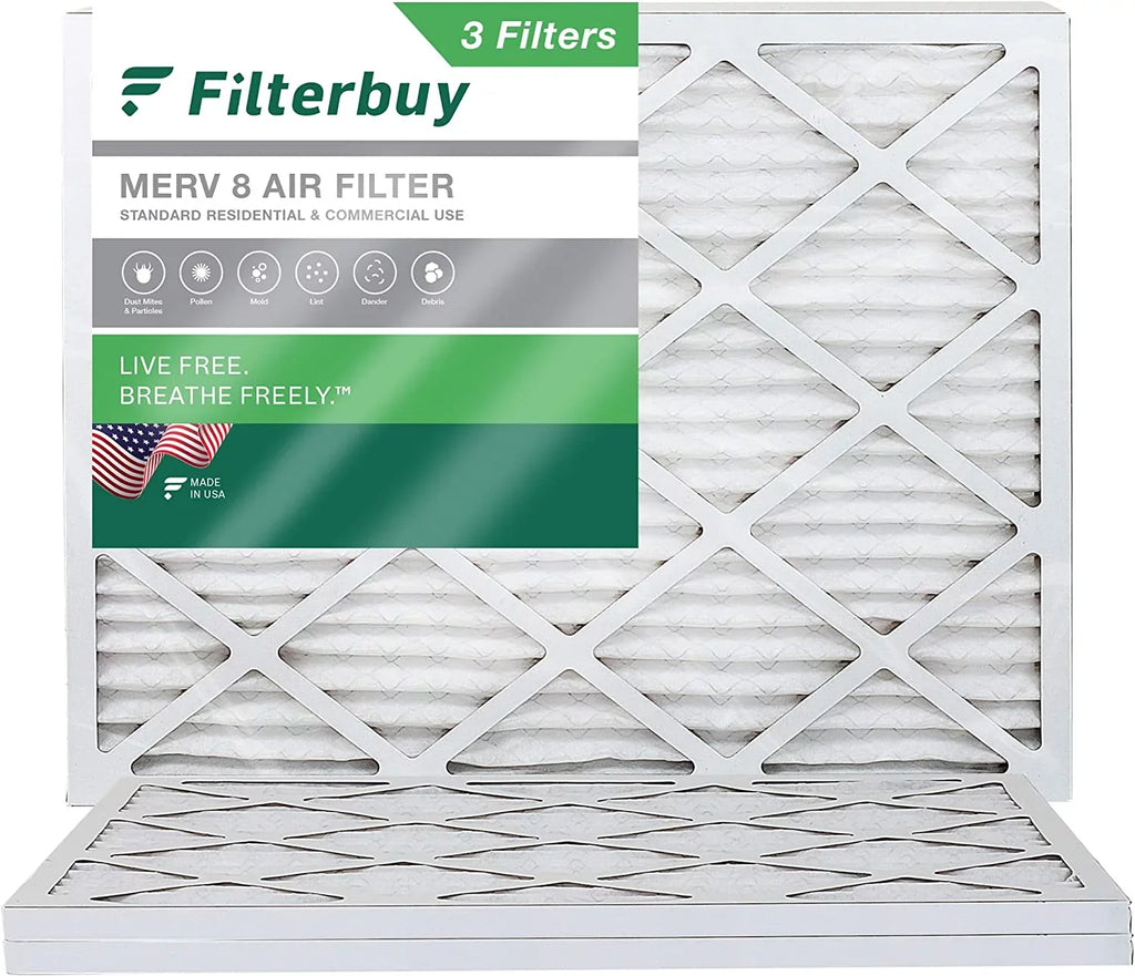 (3-Pack) Furnace Filters AC 24x25x1 Pleated 8 HVAC Air Filterbuy MERV