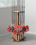 Rods 16 Holders Rotating to 360 Garage Wood Ghosthorn , Men Pole Holds Fishing for up Rod Degree Gifts for Fishing