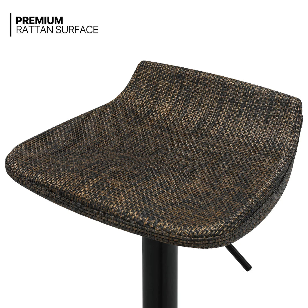 with Footrest Set Height 2 Adjustable of Stools Swivel, Kitchen Indoor MoNiBloom for Room Brown Metal Bar exterior, Dining Counter