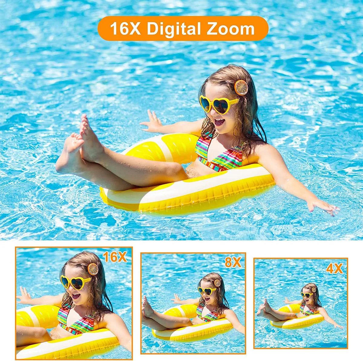 Video Digital 32GB Camera Digital SD FHD for Point Kids Zoom, Compact Camera 16X Digital with Camera, 1080P