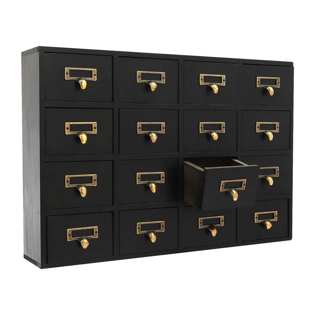 16 Wooden Drawers Drawer Desk Box, Organizer Herb New Storage Apothecary Cabinet