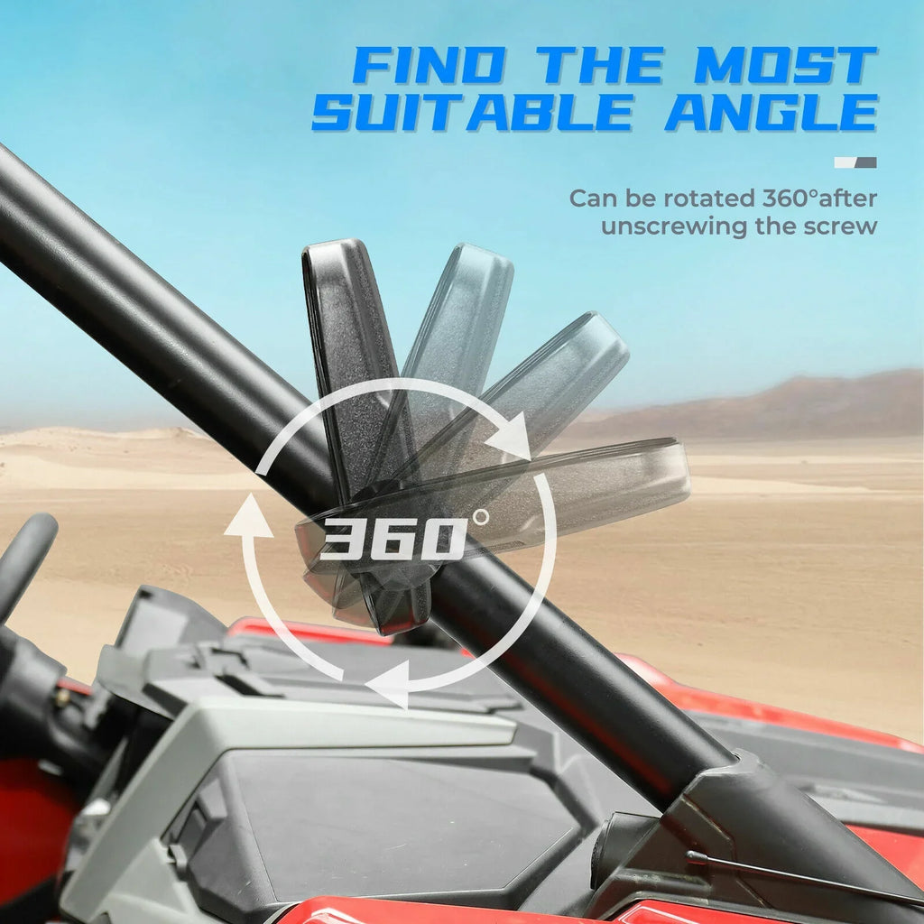 900 with Polaris 1000 Can-Am 1.75"-2" Clamp Mirrors X3 Bar Set Mirrors View RZR Center UTV Compatible Rear