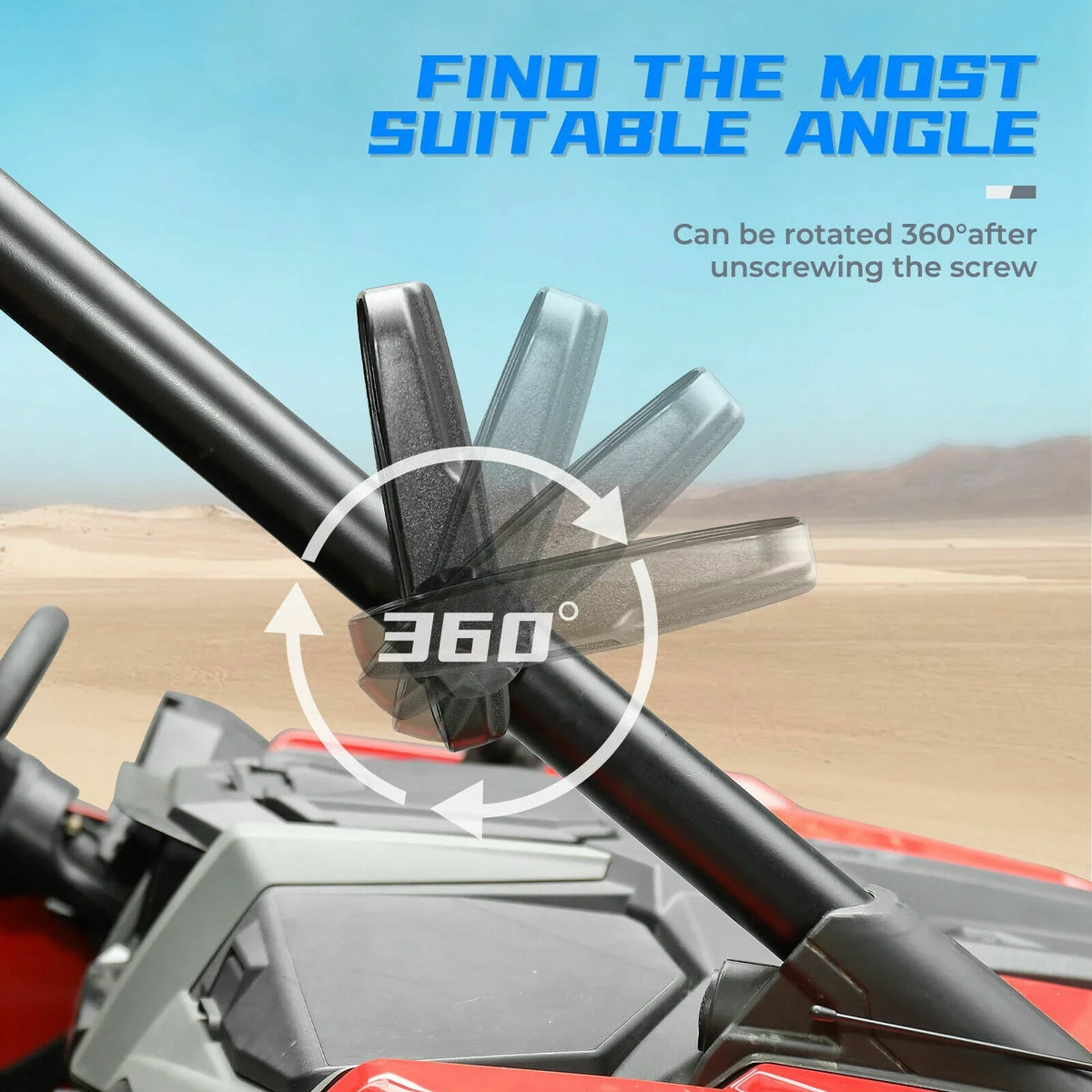 900 with Polaris 1000 Can-Am 1.75"-2" Clamp Mirrors X3 Bar Set Mirrors View RZR Center UTV Compatible Rear