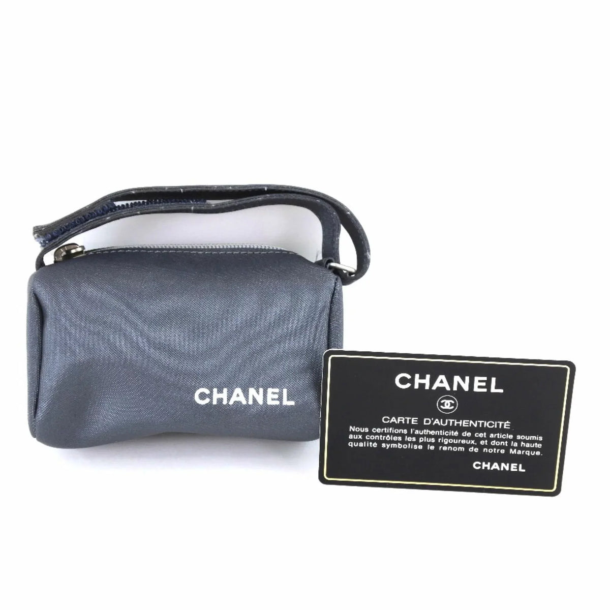 Gray (Fair) Pre-Owned Logo Nylon Vintage Ladies Pouch