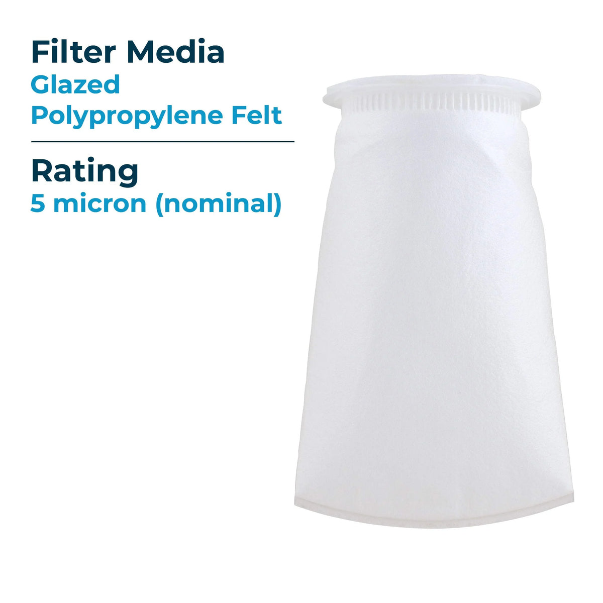 Polypropylene Liquid (Case BP-410-5 Glazed 40) SP-BP-410-5 Bag 5 #3 Micron 155385-03 Filter SpiroPure (10”) of Felt