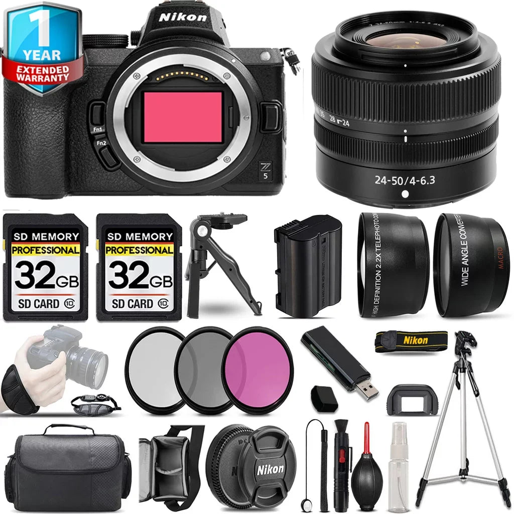Angle 0.43X Lens Mirrorless 2.2x f/4-6.3 Telephoto + Lens 24-50mm Z5 Wide with + Nikon Set Camera PC Filter Lens 3 +