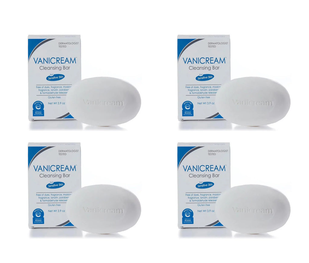4) (Pack Vanicream Bar and oz of Sulfate 3.9 For Gluten Free, Sensitive Skin, Cleansing