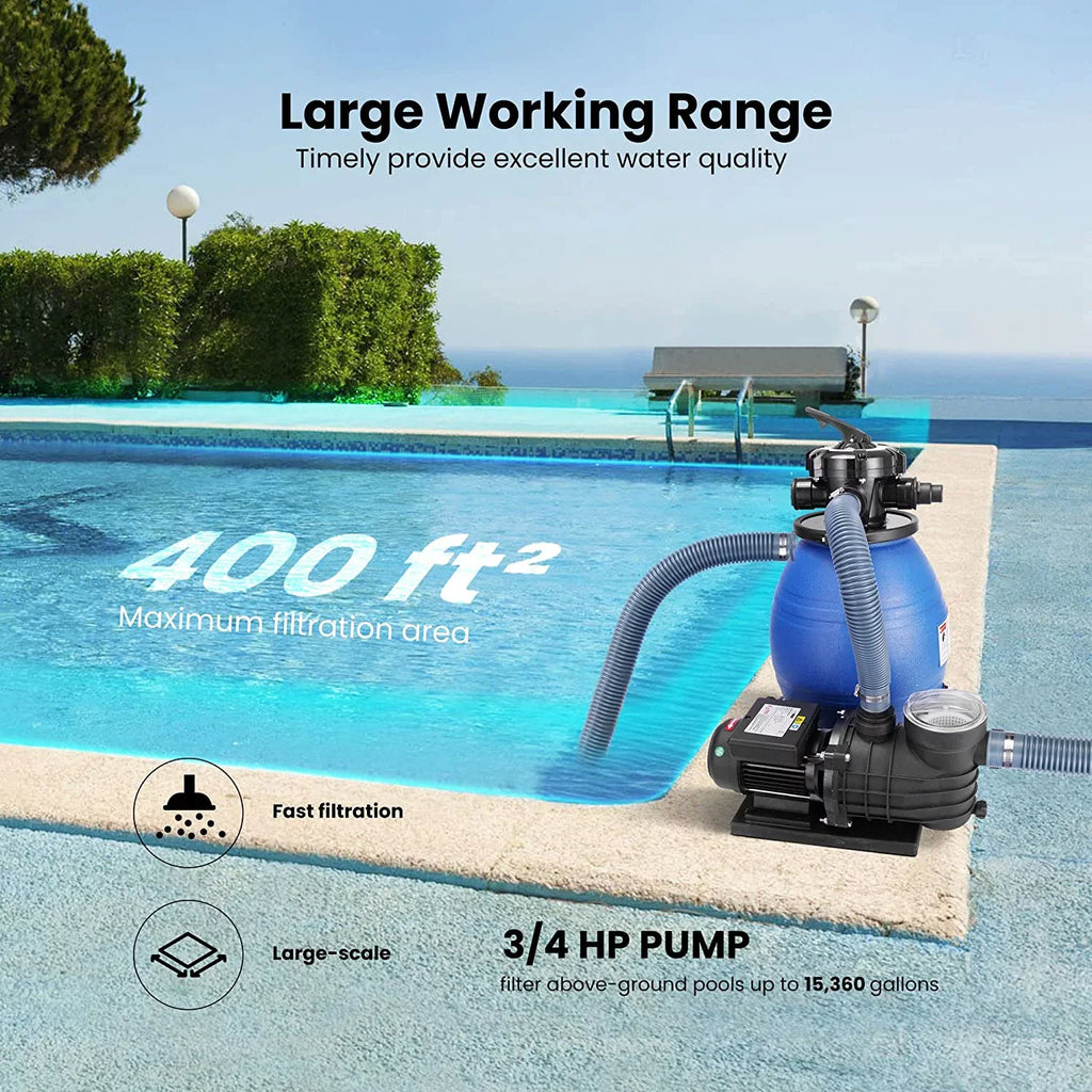 Hp 3/4 Pump, Capacity 15360 SPECSTAR 45 2380 Sand with Pound Pool, GPH Pool Sand Gallons Fits Filter