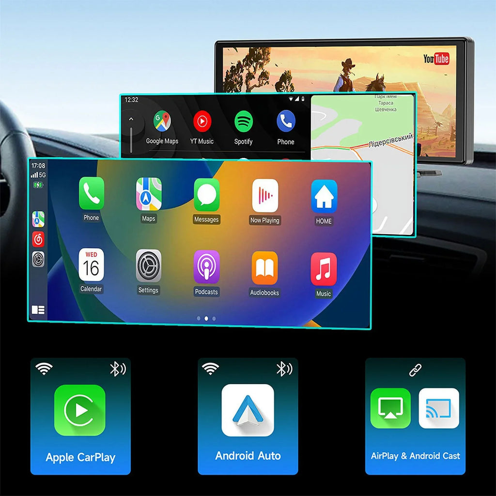 Car Bluetooth Dash Front 1080p Camera 4K and Stereo Screen 9.3" Stereo CarPlay CarPlay CL860 Spedal Cam Unit GPS Car Wireless Receivers with Rear Navigation Rear- Portable Head Auto ＆Android