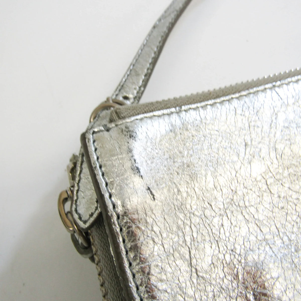Shoulder XS Paper (Good) Pre-Owned Silver Balenciaga 398815 Leather Triple Bag Women's