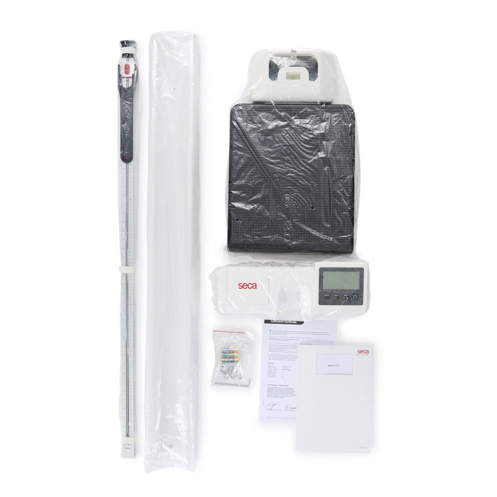 Operated Capacity Column kg White Height 777 seca Scale 550 Battery with / (EA/1) Display 250 lbs. Rod Digital
