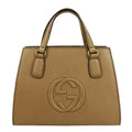607722 Handle Pre-owned Leather Top Bag Hobo Soho Beige