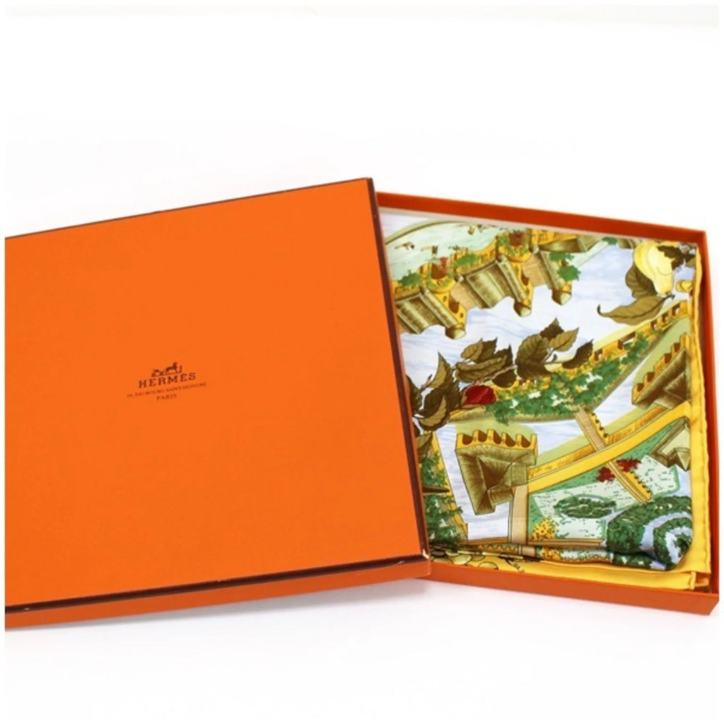 Paradise Hermes de HERMES Cocagne" 90 pays Carre Scarf Silk For Yellow Pre-Owned Ladies | In "Au (Good)