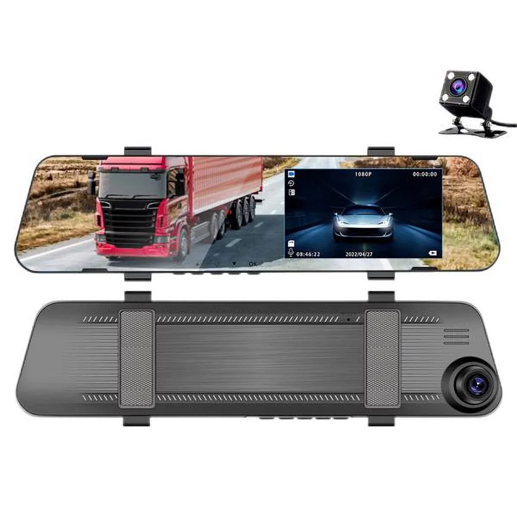 Video Rearview Mirror HD Recorder Car Dual DVR Rear Camera Cam Front 1080P Dash