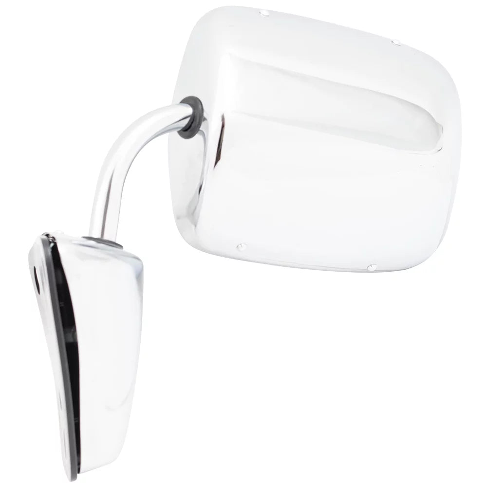 Truck 996220 Pickup Manual Mount Steel Low SUV Side Brock Mirror C/K/R/V Door Stainless 1973-1991 with Compatible Replacement