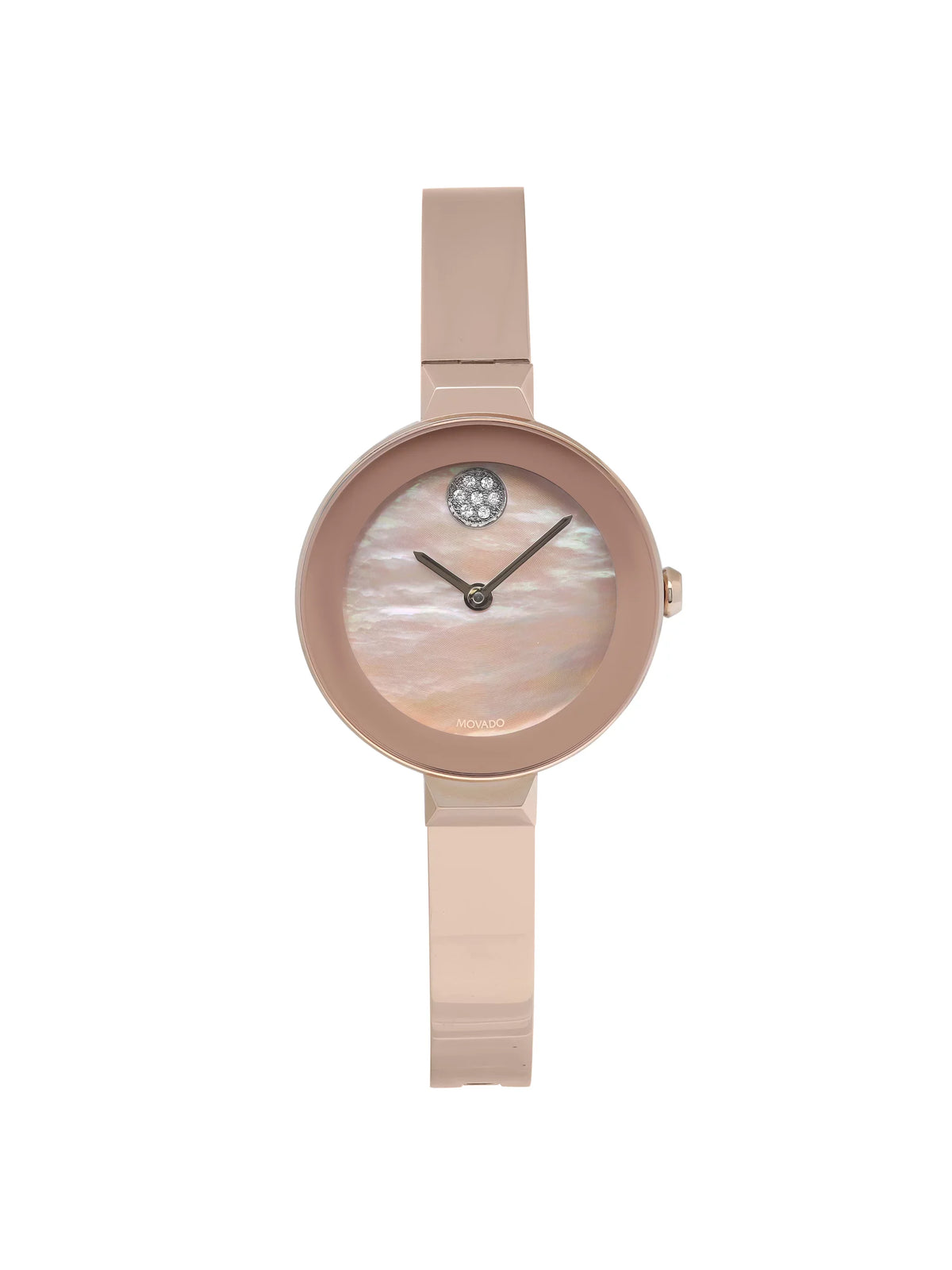 Bold Dial 28mm Rose Ladies Watch Gold Tone Movado Quartz Steel MOP 3600628