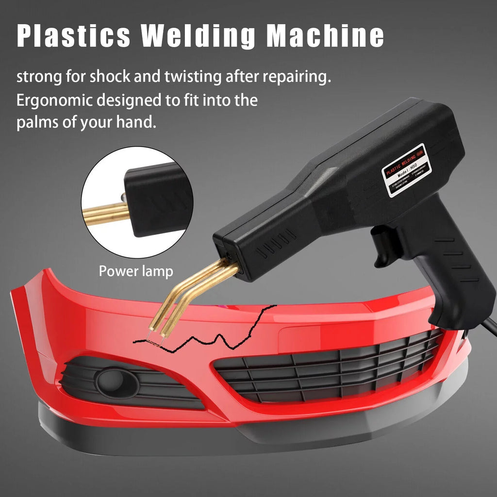 Car Welder Stapler Welding Gun Kit 600 Plastic Machine Bumper Repair Staples Hot