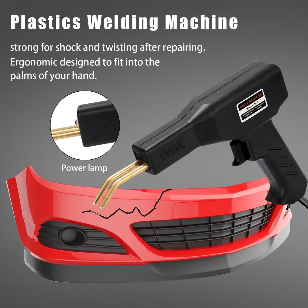 Car Welder Stapler Welding Gun Kit 600 Plastic Machine Bumper Repair Staples Hot