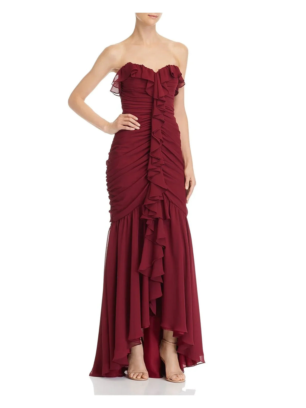 Burgundy Neckline outfit JILL Womens STUART Sweetheart Evening Full-Length 2 Hi-Lo