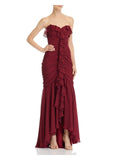 Burgundy Neckline outfit JILL Womens STUART Sweetheart Evening Full-Length 2 Hi-Lo
