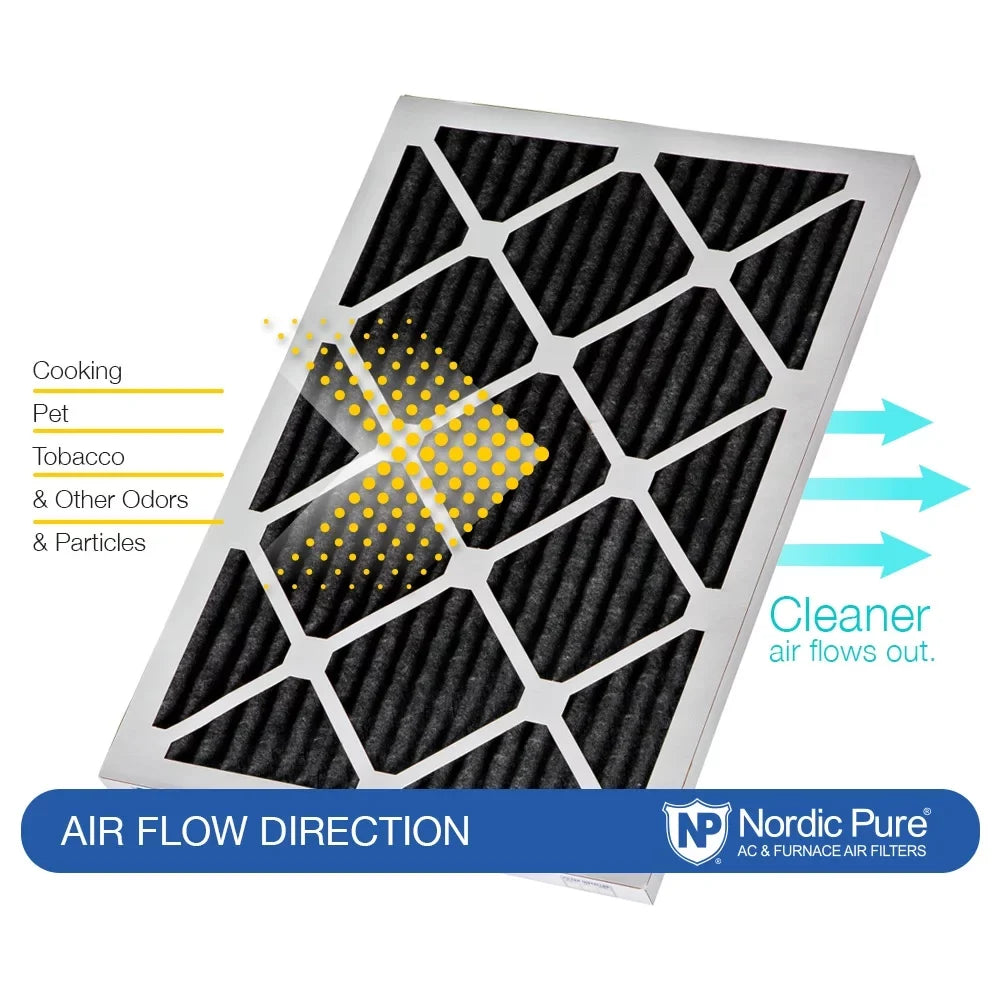 18x18x1 Odor Carbon Air Pure Furnace (17_3/4x17_3/4) Reduction 3 Pack Filters