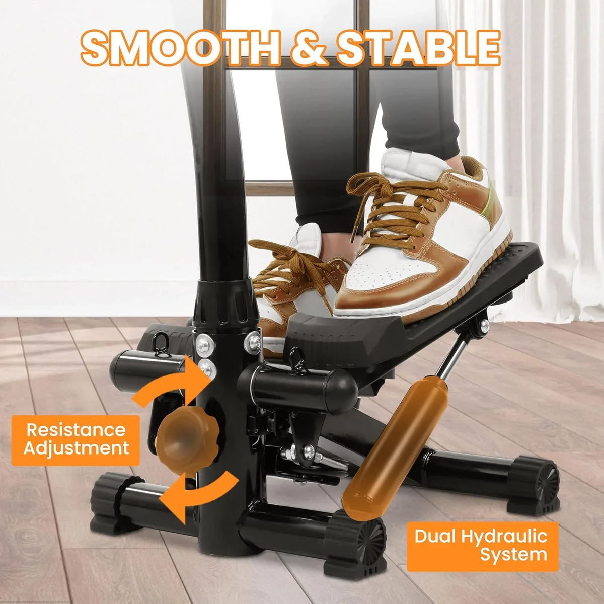 Signature Handle with Stepper with Without or Stair Stepper Bands, Adjustable Resistance Fitness Stepping Machine Mini