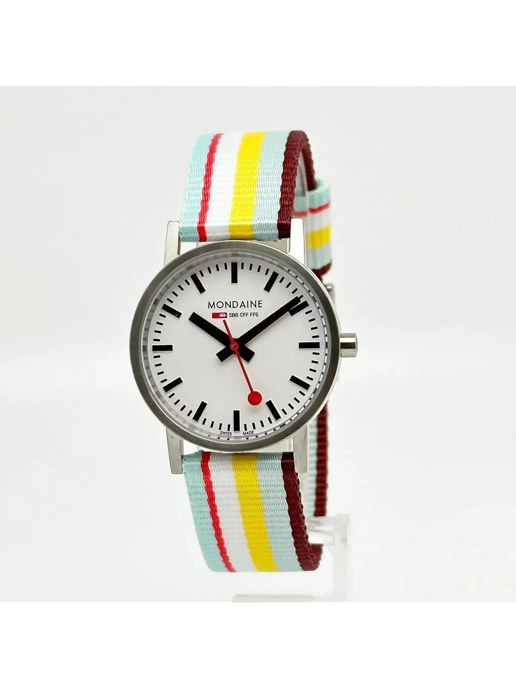 Dial Ladies 30mm White Mondain Watch Steel Swiss Railways A660.30360.16SBK