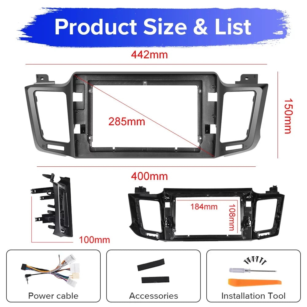 WIFI Android Mirror GPS Bluetooth, RAV4 Radio Camera Backup AHD 2+32G HD 1080P Auto Wireless 12 2013-2019 Stereo Touchscreen Carplay Car FM Podofo Android Link 10'' for