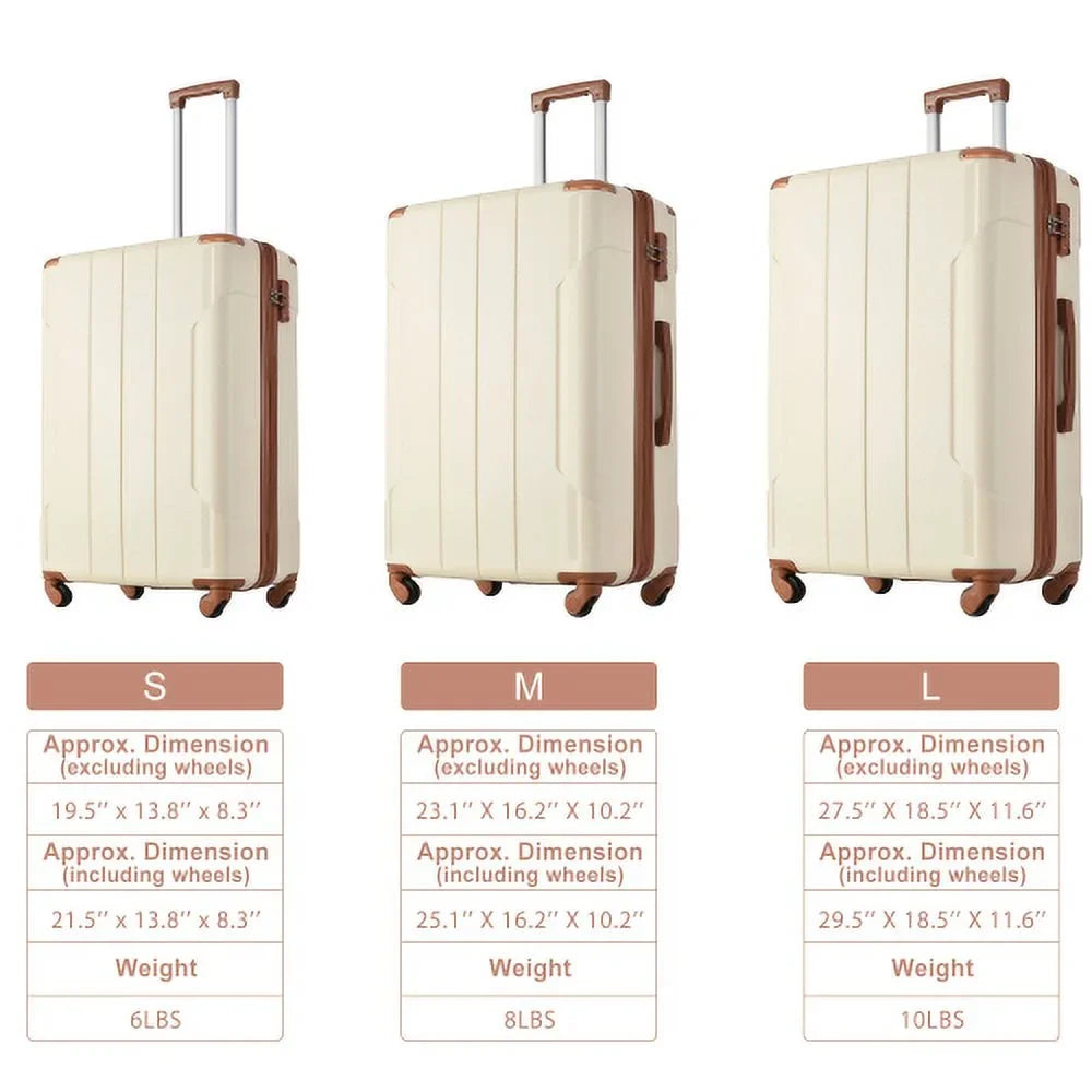 Suitcase (Single with Lock Spinner Luggage Hardshell 24'' Expandable TSA Luggage) Lightweight