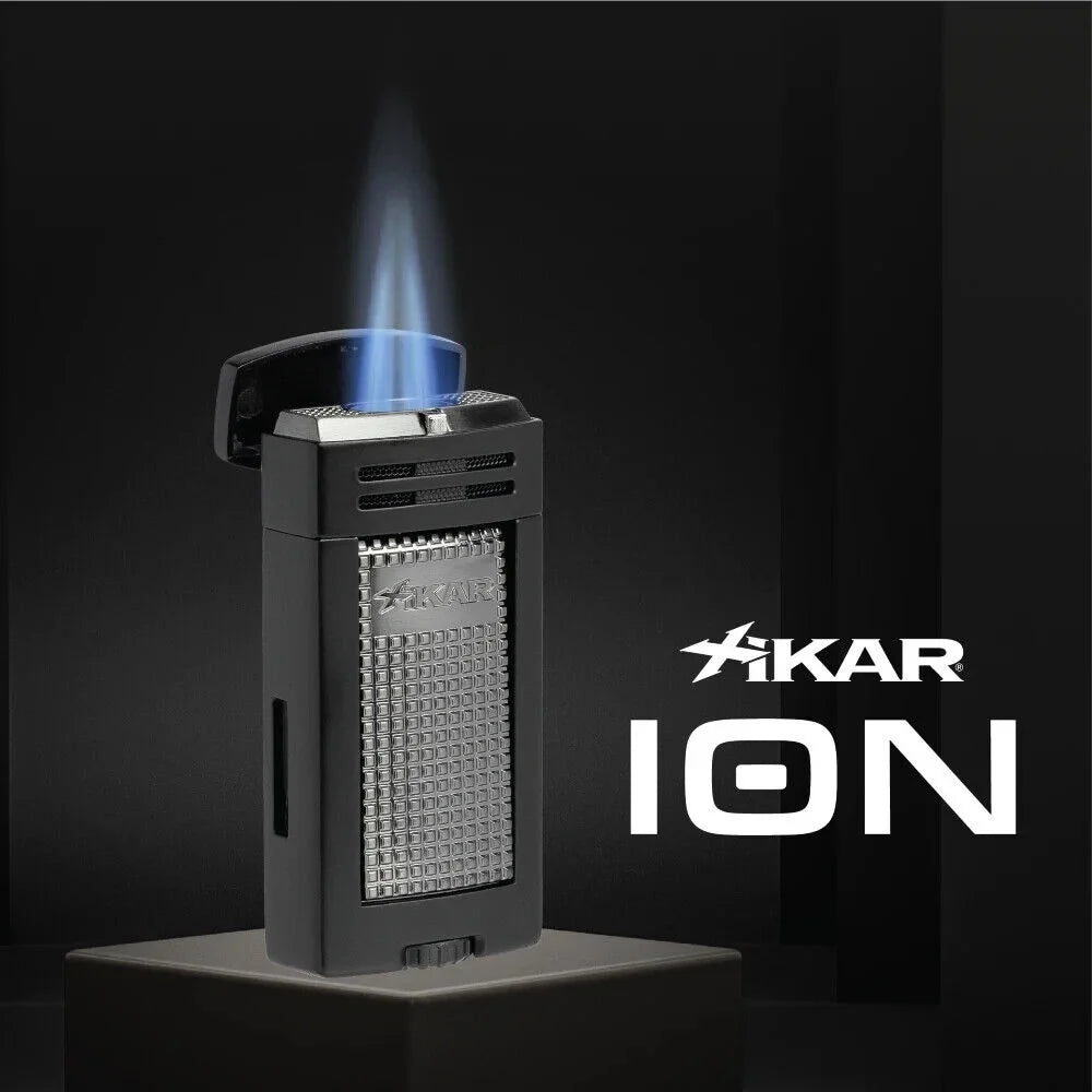 Flame Warranty, Xikar® Ion Lifetime Black Double-Jet Cigar Lighter,