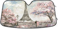 Cool Paris and Wellsay for Seine Sun Visor Tower Sunshade Rays Eiffel UV Protector Couple Shade,oldable Windshield River Cars Tree Beautiful to Lovers Keep Blocks Protect Car Accessories Cherry