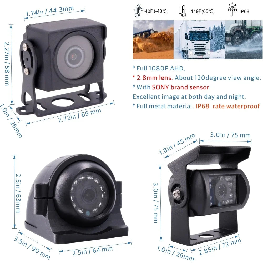 Metal IR GPS Side Video Vehicle 4CH Car View APP/Web/PC INCLUED) JOINLGO Fleet/RV Recorder WiFi 4G View 1080P with Kit Live Rear SSD on for DVR Audio 4pcs (1TB Camera Truck