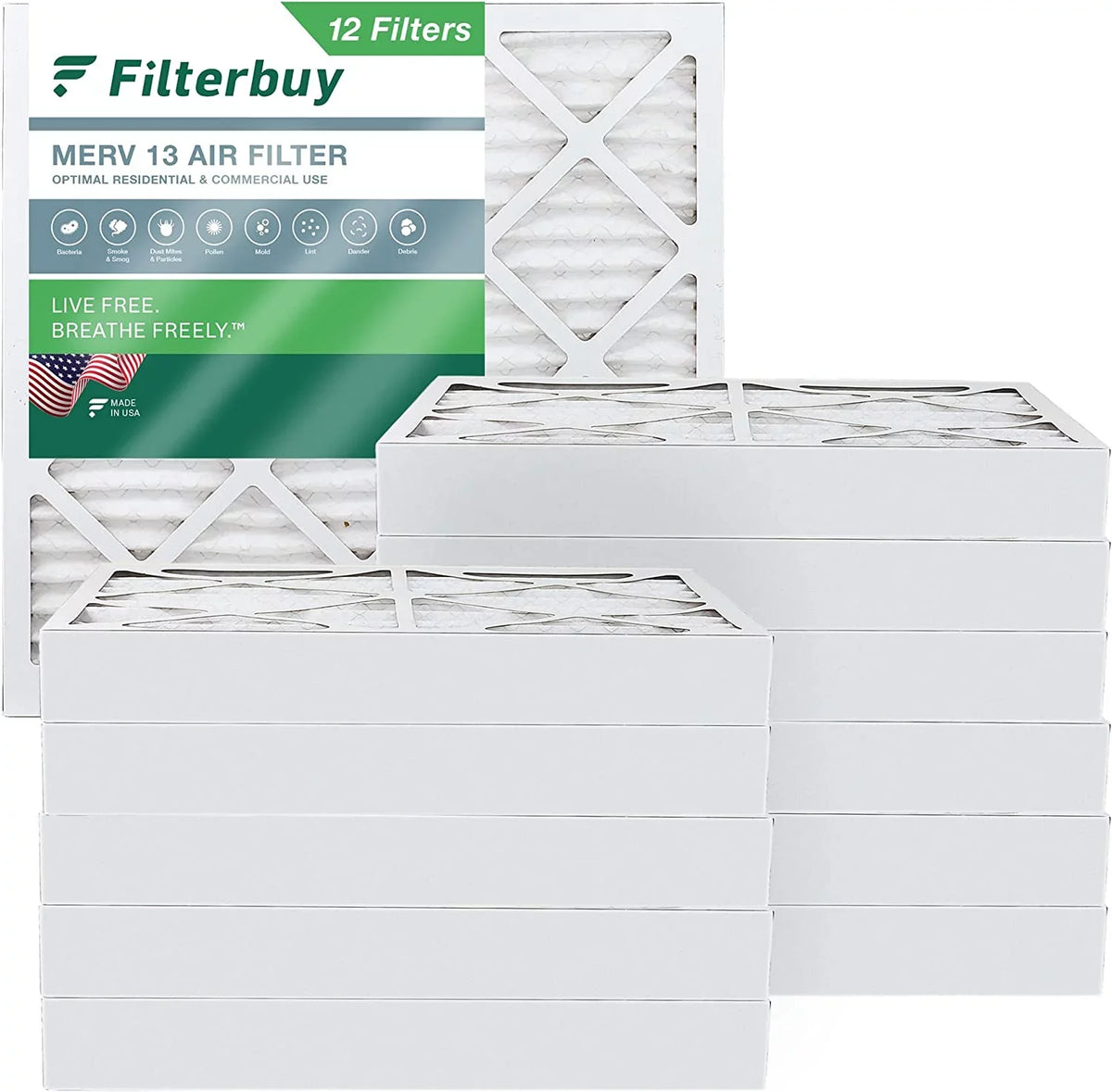 25x25x4 HVAC Filters AC (12-Pack) 13 Pleated Air MERV Furnace Filterbuy