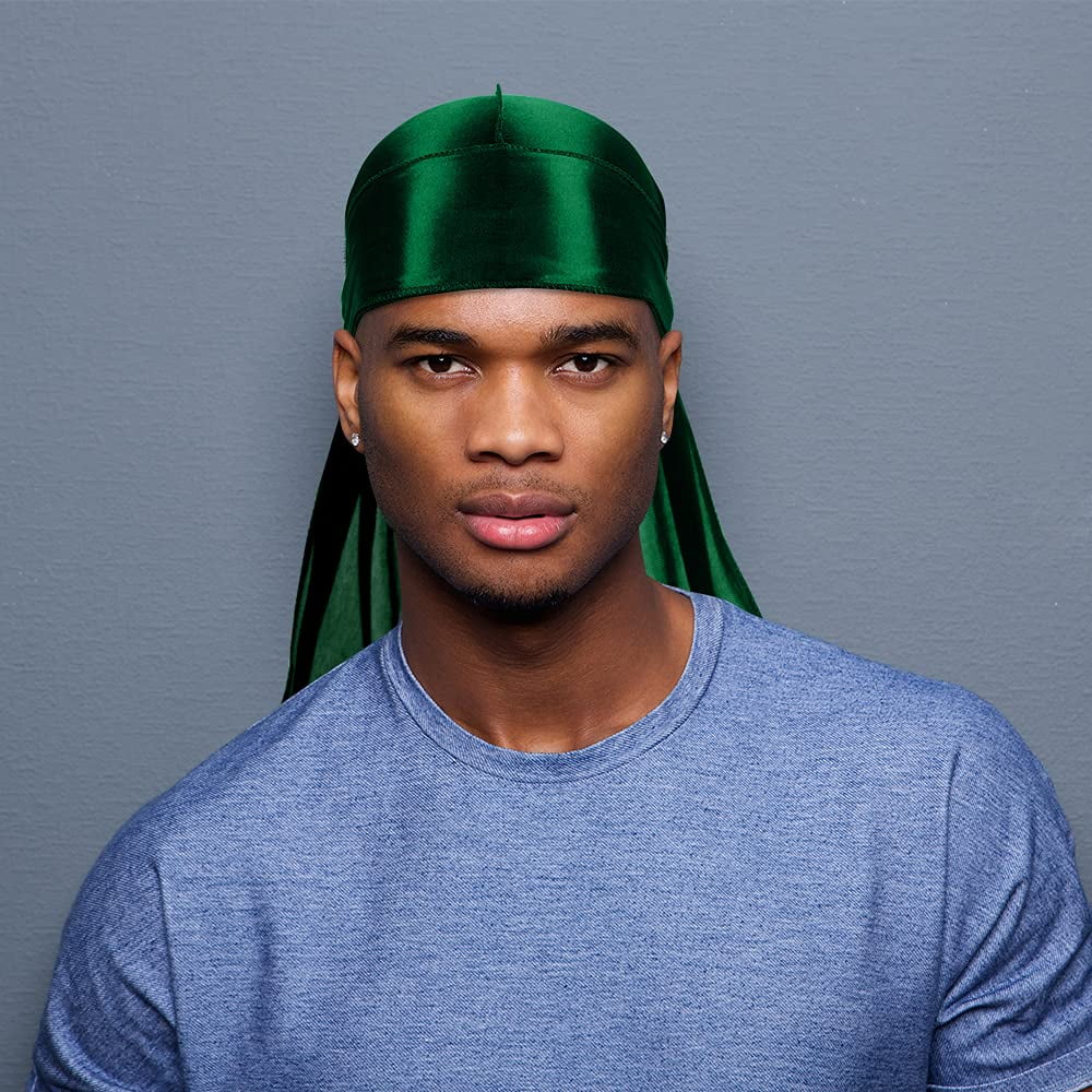 for Durag Silky Waves Headwraps 4 Cap with Pcs Men Silk 4 ASKNOTO Tail Perfect and Wave 360 Pcs Long