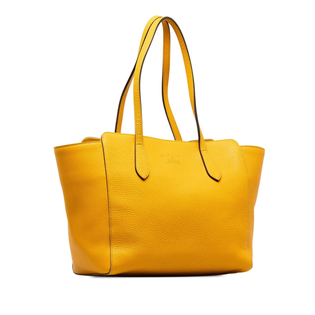 Tote (Good) Swing Medium Authenticated Bag Calf Leather Tote Yellow Unisex Pre-Owned