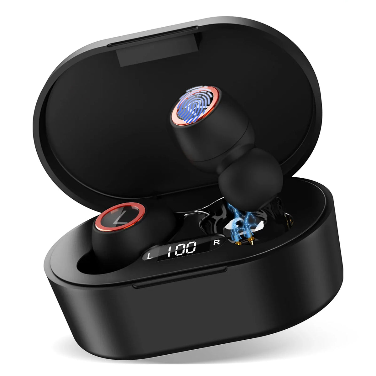 Mic nova Headphones for Sport Case Earphones LED UX923 Display Headset grade Wireless Earbuds 5G Charging 5.0 Sound Bluetooth 6 Digital Built-in Premium
