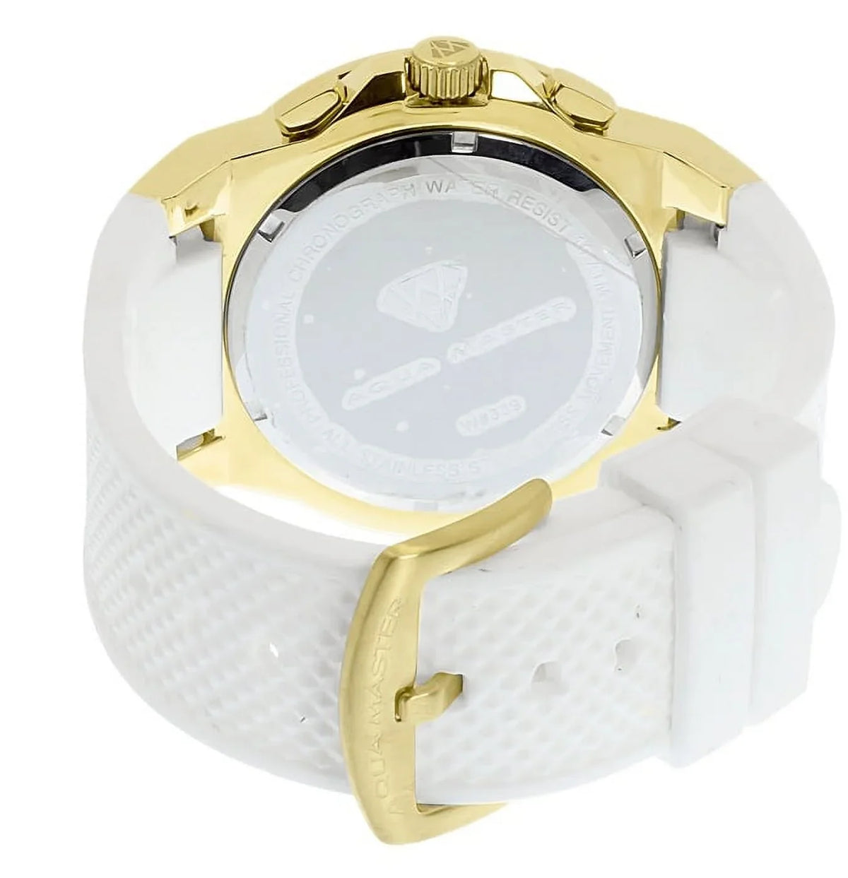Silicone Gold Band Tone Jojo 49mm Mens Watch Rodeo Chronograph White Joe