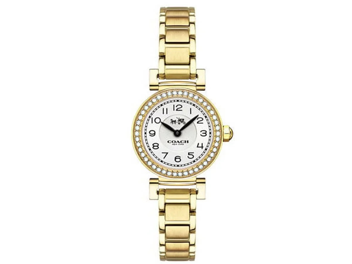 Coach Women's Watch Plated 23mm Watch White/Gold Fashion Bracelet Madison