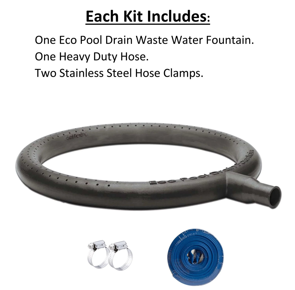 with Pool for Cartridge 1.5" Sand Hose Hose #400 liquid Filtered Swimming Waste Pools Backwash Kit & Fountain